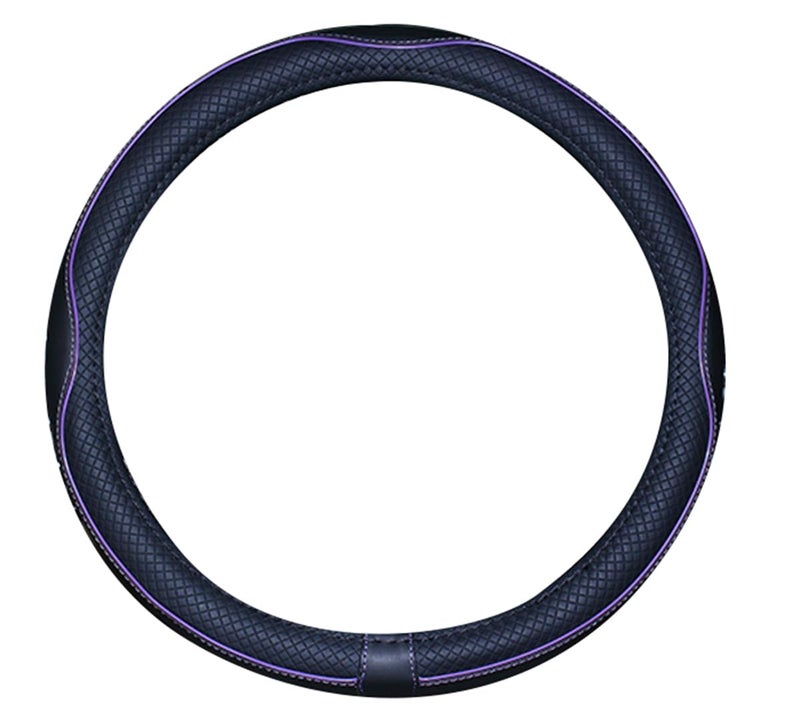 Mayco Bell Small Size Steering Wheel Cover Anti-Slip,Safety,Soft,Breathable,Durable,Full Surround,Comfortable Grip Microfiber Leather (14-14.25 inch, Black Purple) - Image 3